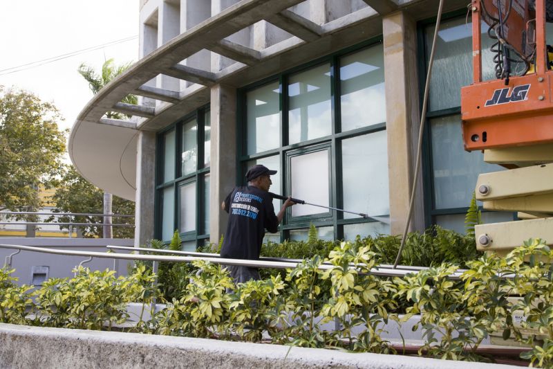 Technicians Performing Powerwashing